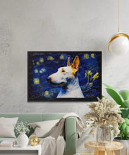 Load image into Gallery viewer, Starry Night Serenade White Bull Terrier Wall Art Poster-Art-Bull Terrier, Dog Art, Dog Dad Gifts, Dog Mom Gifts, Home Decor, Poster-2