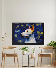 Load image into Gallery viewer, Starry Night Serenade White Bull Terrier Wall Art Poster-Art-Bull Terrier, Dog Art, Dog Dad Gifts, Dog Mom Gifts, Home Decor, Poster-4