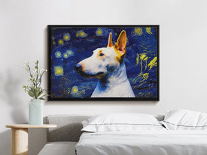 Starry Night Serenade White Bull Terrier Wall Art Poster-Art-Bull Terrier, Dog Art, Dog Dad Gifts, Dog Mom Gifts, Home Decor, Poster-5