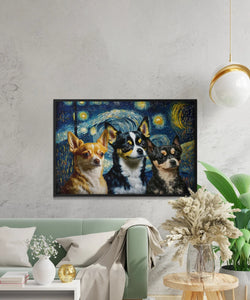 Starry Night Serenade Chihuahuas Wall Art Poster-Art-Chihuahua, Dog Art, Dog Dad Gifts, Dog Mom Gifts, Home Decor, Poster-2