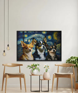 Starry Night Serenade Chihuahuas Wall Art Poster-Art-Chihuahua, Dog Art, Dog Dad Gifts, Dog Mom Gifts, Home Decor, Poster-4