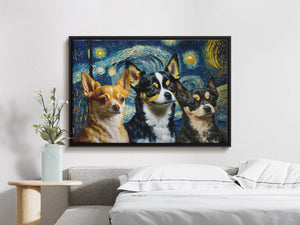 Starry Night Serenade Chihuahuas Wall Art Poster-Art-Chihuahua, Dog Art, Dog Dad Gifts, Dog Mom Gifts, Home Decor, Poster-5