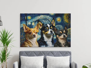 Starry Night Serenade Chihuahuas Wall Art Poster-Art-Chihuahua, Dog Art, Dog Dad Gifts, Dog Mom Gifts, Home Decor, Poster-7