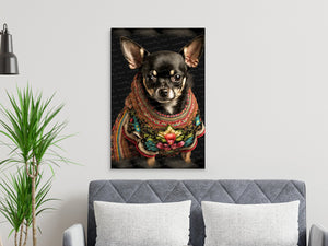 Aztech Ambassador Black Tan Chihuahua Wall Art Poster-Art-Chihuahua, Dog Art, Dog Dad Gifts, Dog Mom Gifts, Home Decor, Poster-7