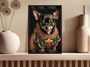 Aztech Ambassador Black Tan Chihuahua Wall Art Poster-Art-Chihuahua, Dog Art, Dog Dad Gifts, Dog Mom Gifts, Home Decor, Poster-4