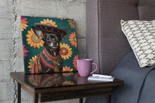 Load image into Gallery viewer, Mexican Tapestry Black Chihuahua Wall Art Poster-Art-Chihuahua, Dog Art, Home Decor, Poster-5