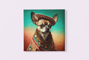 Sombrero and Serape Chocolate Chihuahua Wall Art Poster-Art-Chihuahua, Dog Art, Home Decor, Poster-3