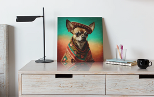 Sombrero and Serape Chocolate Chihuahua Wall Art Poster-Art-Chihuahua, Dog Art, Home Decor, Poster-6