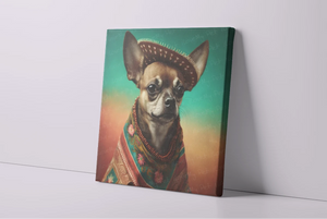 Sombrero and Serape Chocolate Chihuahua Wall Art Poster-Art-Chihuahua, Dog Art, Home Decor, Poster-4