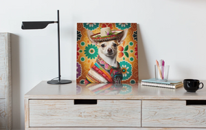 Mexican Tapestry Cream Chihuahua Wall Art Poster-Art-Chihuahua, Dog Art, Home Decor, Poster-6