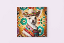 Load image into Gallery viewer, Mexican Tapestry Cream Chihuahua Wall Art Poster-Art-Chihuahua, Dog Art, Home Decor, Poster-3