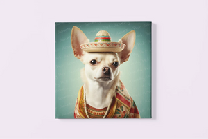 Sombrero Serenade Cream Chihuahua Wall Art Poster-Art-Chihuahua, Dog Art, Home Decor, Poster-3