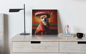 Fiesta Portrait Fawn Red Chihuahua Wall Art Poster-Art-Chihuahua, Dog Art, Home Decor, Poster-6