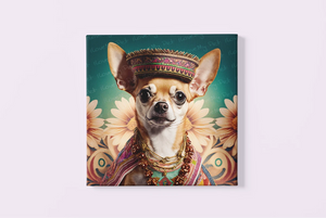 Regal Radiance Fawn Red Chihuahua Wall Art Poster-Art-Chihuahua, Dog Art, Home Decor, Poster-3