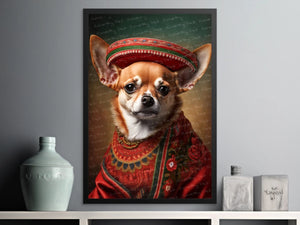 El Elegante Amigo Red Chihuahua Wall Art Poster-Art-Chihuahua, Dog Art, Dog Dad Gifts, Dog Mom Gifts, Home Decor, Poster-6