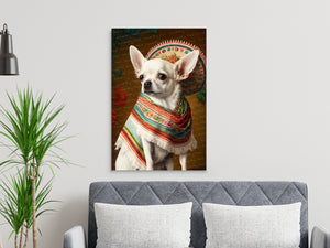 El Elegante Blanco White Chihuahua Wall Art Poster-Art-Chihuahua, Dog Art, Dog Dad Gifts, Dog Mom Gifts, Home Decor, Poster-7