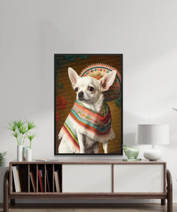 El Elegante Blanco White Chihuahua Wall Art Poster-Art-Chihuahua, Dog Art, Dog Dad Gifts, Dog Mom Gifts, Home Decor, Poster-3
