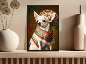 El Elegante Blanco White Chihuahua Wall Art Poster-Art-Chihuahua, Dog Art, Dog Dad Gifts, Dog Mom Gifts, Home Decor, Poster-4