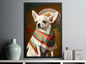 El Elegante Blanco White Chihuahua Wall Art Poster-Art-Chihuahua, Dog Art, Dog Dad Gifts, Dog Mom Gifts, Home Decor, Poster-6