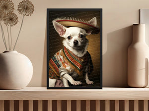 El Pequeño Blanco White Chihuahua Wall Art Poster-Art-Chihuahua, Dog Art, Dog Dad Gifts, Dog Mom Gifts, Home Decor, Poster-4