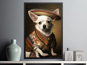 El Pequeño Blanco White Chihuahua Wall Art Poster-Art-Chihuahua, Dog Art, Dog Dad Gifts, Dog Mom Gifts, Home Decor, Poster-6