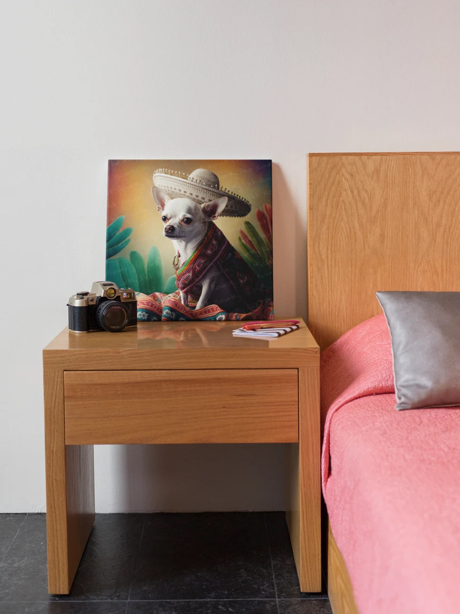 Sombrero Serenade White Chihuahua Wall Art Poster-Art-Chihuahua, Dog Art, Home Decor, Poster-7