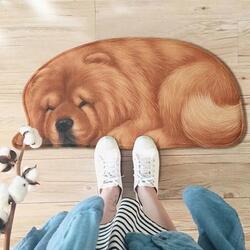 Image of a beautiful sleeping Chow Chow floor rug for Chow Chow dog gift lovers