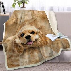 Image of a super cute Cocker Spaniel blanket for Cocker Spaniel dog gift lovers