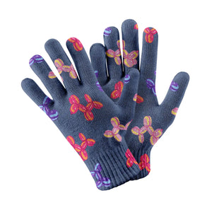 Colorful Balloon Poodles Touch Screen Gloves-Accessories-Accessories, Dog Dad Gifts, Dog Mom Gifts, Gloves-Navy-3