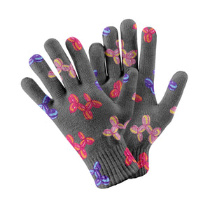 Colorful Balloon Poodles Touch Screen Gloves-Accessories-Accessories, Dog Dad Gifts, Dog Mom Gifts, Gloves-Gray-4