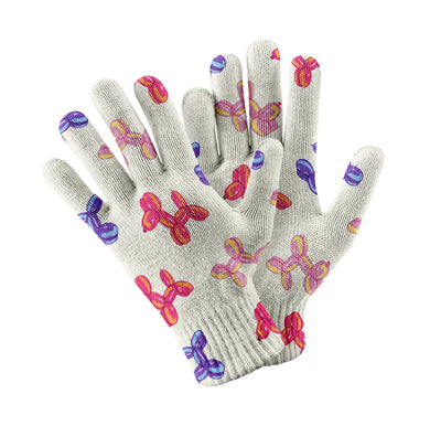 Colorful Balloon Poodles Touch Screen Gloves-Accessories-Accessories, Dog Dad Gifts, Dog Mom Gifts, Gloves-White-1