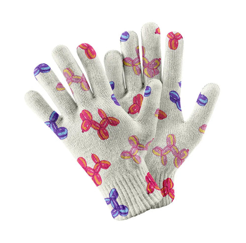 Colorful Balloon Poodles Touch Screen Gloves-Accessories-Accessories, Dog Dad Gifts, Dog Mom Gifts, Gloves-White-1