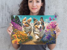 Load image into Gallery viewer, Floral Fantasia Corgis Wall Art Poster-Art-Corgi, Dog Art, Home Decor, Poster-2