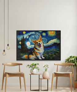 Starry Night Serenade Corgi Wall Art Poster-Art-Corgi, Dog Art, Dog Dad Gifts, Dog Mom Gifts, Home Decor, Poster-4