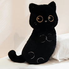 Load image into Gallery viewer, Curvy Black Cat Stuffed Animal - Dreamy-Eyes Crescent Kitty-Home Decor-Black Cat,Cat Memorial Gifts,Cats,Stuffed Animal-2