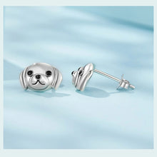 Load image into Gallery viewer, Cutest Beagle Puppy Face Sterling Silver Earrings