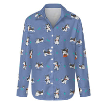 Load image into Gallery viewer, Cutest Black and White Husky Love Women's Shirt