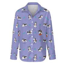 Load image into Gallery viewer, Cutest Black and White Husky Love Women's Shirt