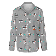 Load image into Gallery viewer, Cutest Black and White Husky Love Women's Shirt