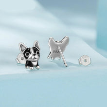 Load image into Gallery viewer, Cutest Boston Terrier Love Sterling Silver Earrings