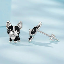 Load image into Gallery viewer, Cutest Boston Terrier Love Sterling Silver Earrings