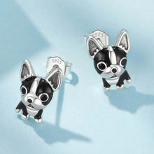 Load image into Gallery viewer, Cutest Boston Terrier Love Sterling Silver Earrings