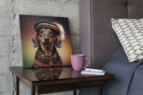 Traditional Attire Chocolate Dachshund Wall Art Poster-Art-Dachshund, Dog Art, Home Decor, Poster-1
