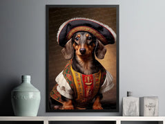 Renaissance Rascal Chocolate Tan Dachshund Wall Art Poster-Art-Dachshund, Dog Art, Dog Dad Gifts, Dog Mom Gifts, Home Decor, Poster-3