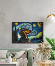 Load image into Gallery viewer, Starry Night Serenade Dachshund Wall Art Poster-Art-Dachshund, Dog Art, Dog Dad Gifts, Dog Mom Gifts, Home Decor, Poster-2