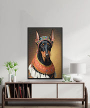 Bohemian Ensemble Doberman Girl Wall Art Poster-Art-Doberman, Dog Art, Dog Dad Gifts, Dog Mom Gifts, Home Decor, Poster-3
