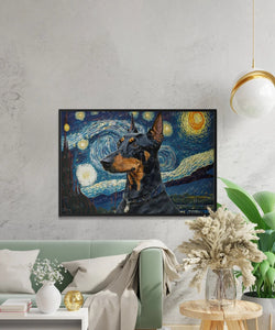 Starry Night Serenade Doberman Wall Art Poster-Art-Doberman, Dog Art, Dog Dad Gifts, Dog Mom Gifts, Home Decor, Poster-2