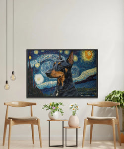 Starry Night Serenade Doberman Wall Art Poster-Art-Doberman, Dog Art, Dog Dad Gifts, Dog Mom Gifts, Home Decor, Poster-4