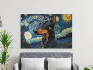 Starry Night Serenade Doberman Wall Art Poster-Art-Doberman, Dog Art, Dog Dad Gifts, Dog Mom Gifts, Home Decor, Poster-7