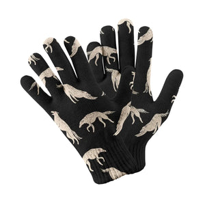 Elegant Borzoi in Graceful Motion Touch Screen Gloves-Accessories-Accessories, Dog Dad Gifts, Dog Mom Gifts, Gloves-Black-5